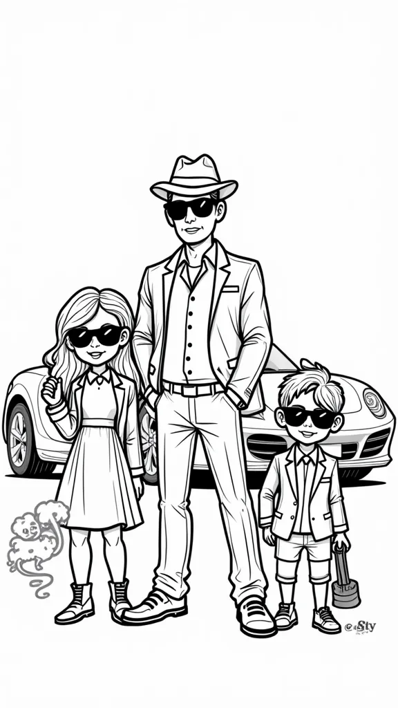 coloriages de la famille d’espionnage